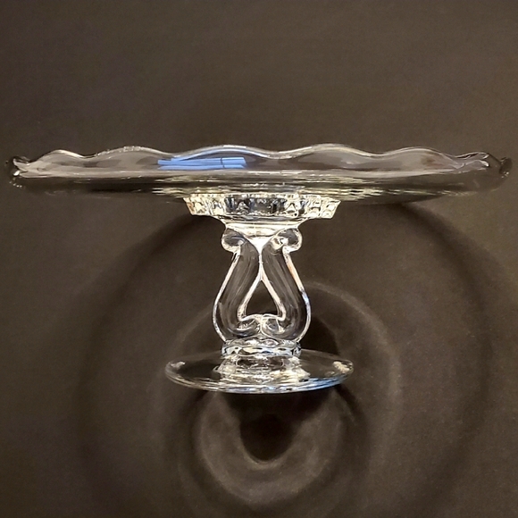 Viking 11" Princess Clear Glossy Thick Glass Cake Stand Vintage - Picture 5 of 8